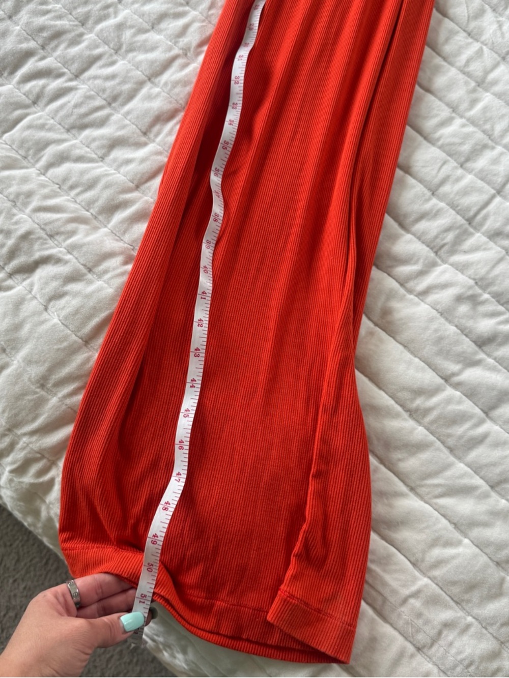SKIMS SOFT LOUNGE ribbed Orange off the shoulder maxi dress shade fire Size XXS - Picture 8 of 8